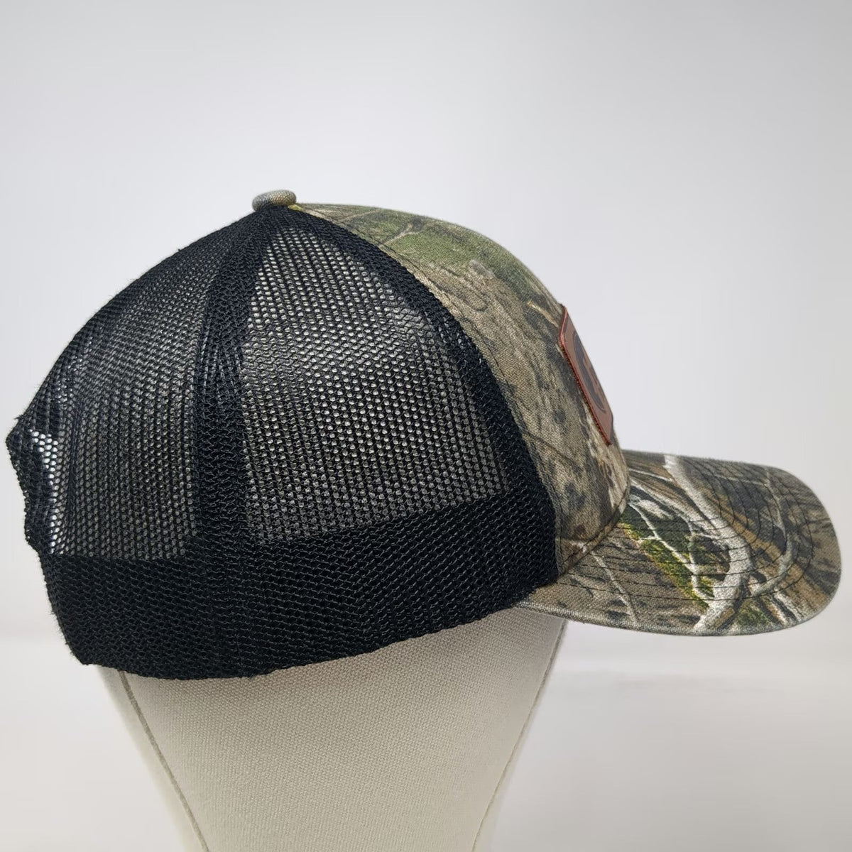 Outdoor Cap Trucker Hat Green One Size Camo Snapback Leather Patch GRMitchell
