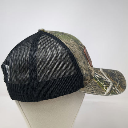Outdoor Cap Trucker Hat Green One Size Camo Snapback Leather Patch GRMitchell