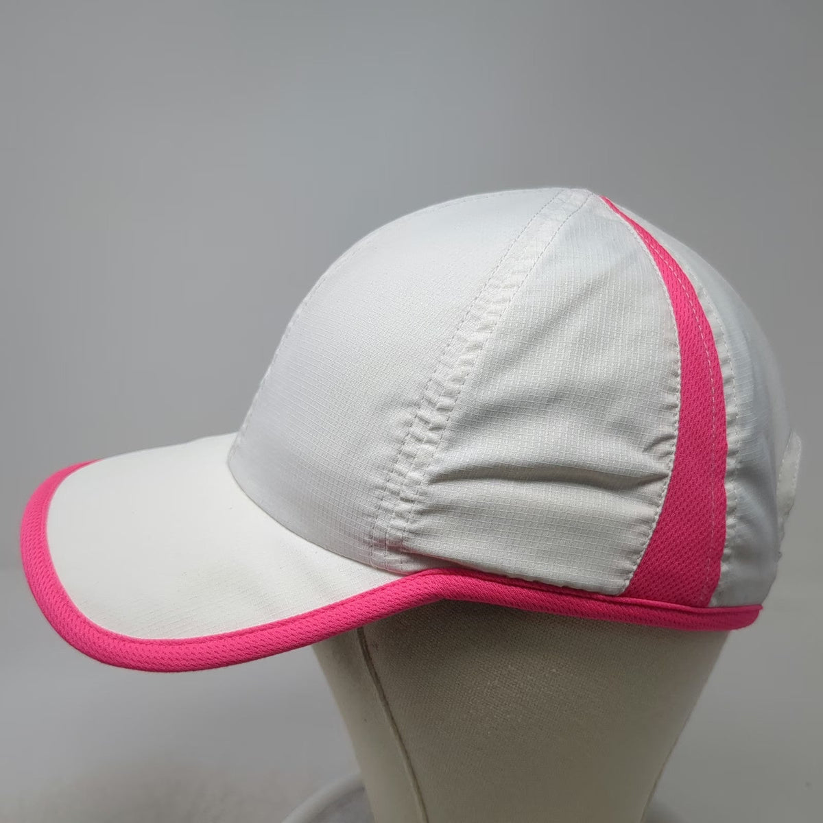 White Baseball Cap One Size Pink Performance Slideback Athletic Lightweight Hat