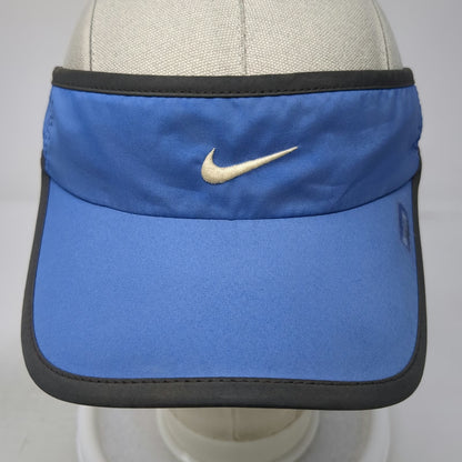 Nike Visor Blue One Size Embroidered Logo Strapback Athletic Performance Hat