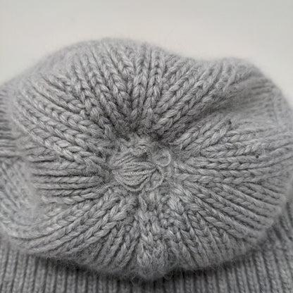 Norla Canada Women's Knit Beanie Hat Cap Gray Pom Pom Alpaca Acrylic Blend