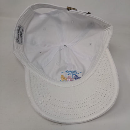 Palm Coast Slideback Hat White OS Adjustable Embroidered DMR Classic Headwear