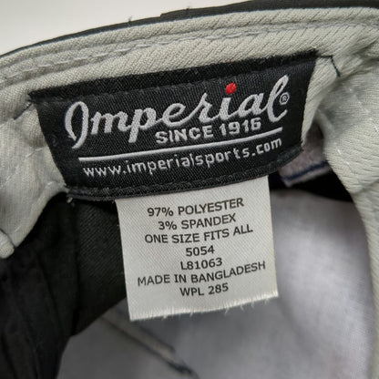 Imperial 5 Panel Black Hat One Size Snapback Rope Brim ESI USA Flag Golf Sport