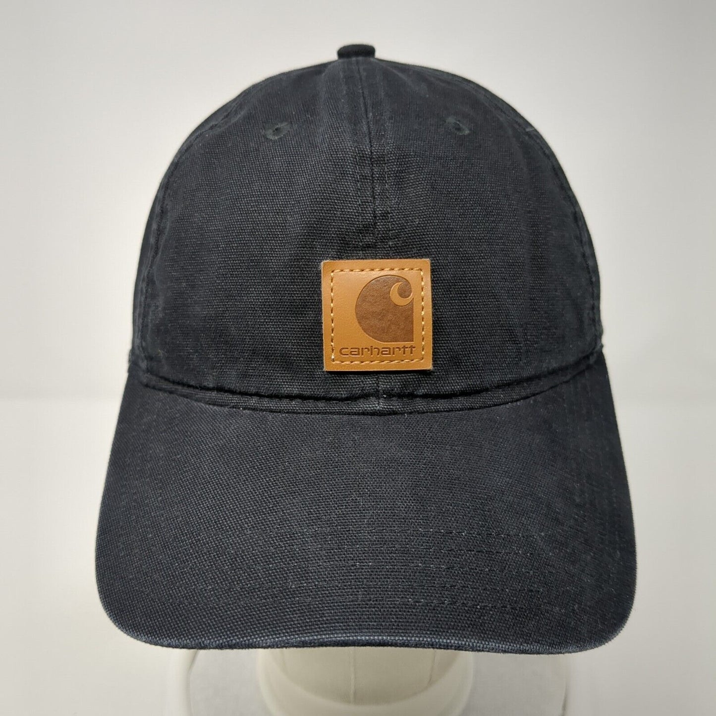 Carhartt Odessa Leather Patch Strapback Hat Black One Size 6 Panel