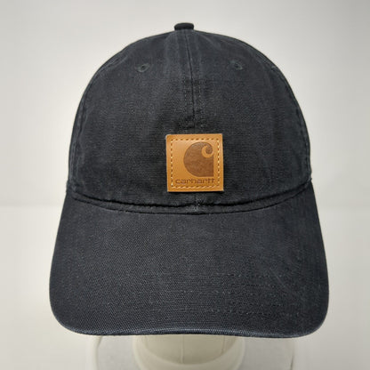 Carhartt Odessa Leather Patch Strapback Hat Black One Size 6 Panel