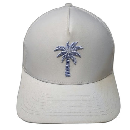 Waggle Trucker Hat White One Size Palm Tree Perforated Golf Snapback Breathable