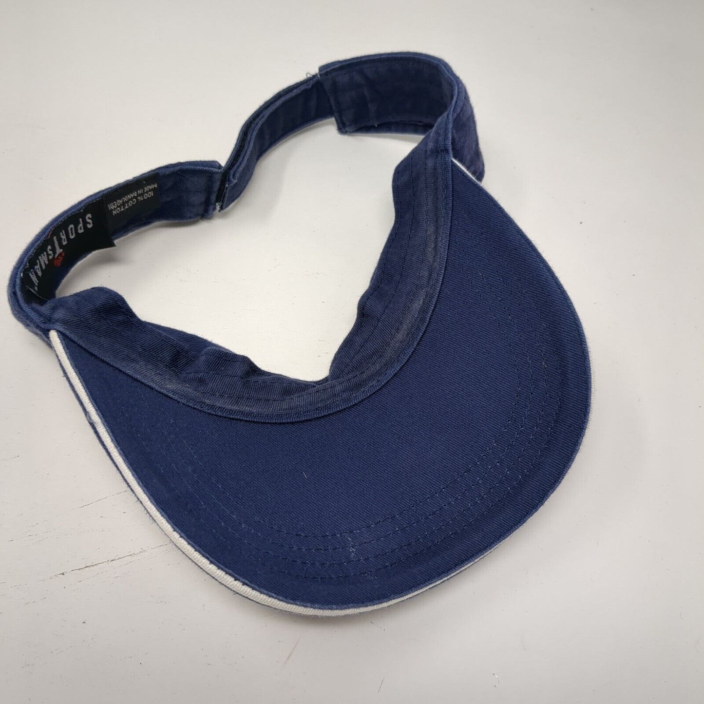 River1 Strapback Sun Visor Hat Blue OSFA Adjustable Embroidered Sportsman Cotton