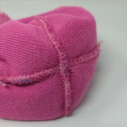 Disney Frozen Knit Pom Pom Beanie Hat Pink One Size Ear Flap Fair Isle