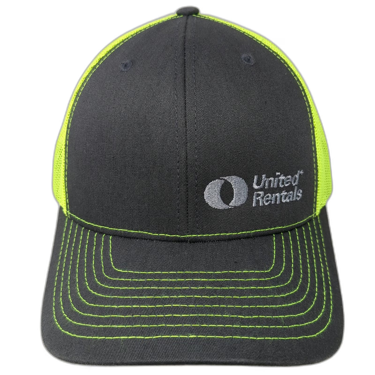 Richardson Trucker Hat Black Yellow One Size United Rentals Mesh Construction