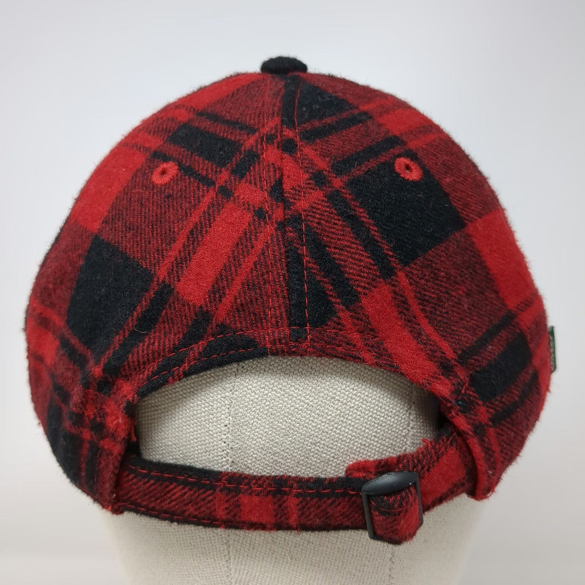 Legacy Baseball Cap Red Black Bogus Basin Plaid Leather Patch One Size Hat