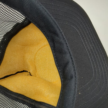 NRA Trucker Hat Black Yellow Vintage Mesh Snapback Scrambled Eggs Made in USA