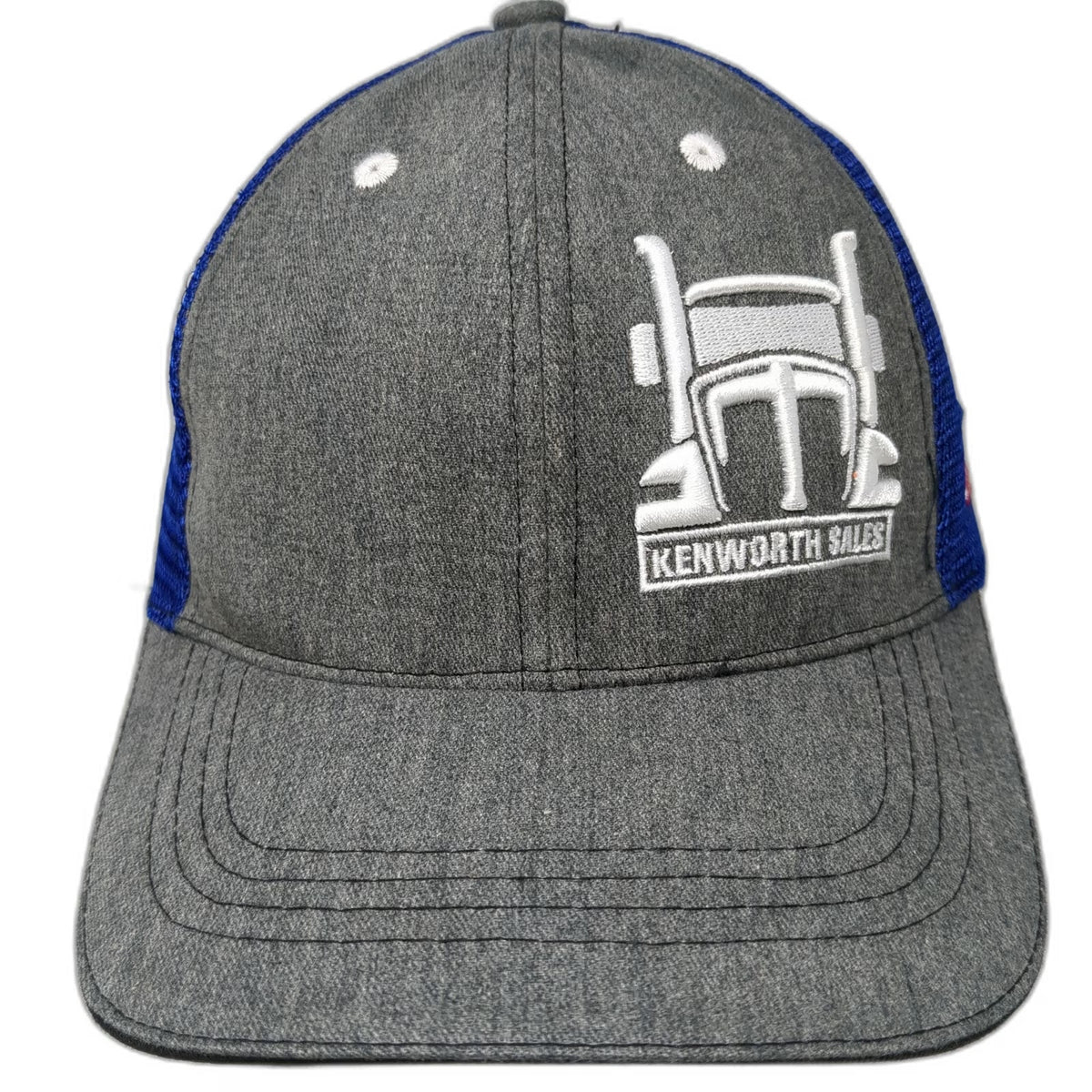 360 Apparel Trucker Hat Gray Blue One Size Kenworth Sales Truck Mesh Back