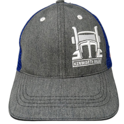 360 Apparel Trucker Hat Gray Blue One Size Kenworth Sales Truck Mesh Back