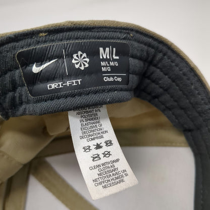 Nike Baseball Cap Beige White L Dri-FIT Slideback Swoosh Logo Embroidered Hat