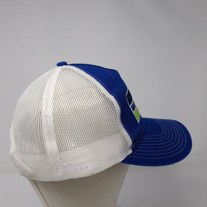 BUNZL Snapback Trucker Hat Blue One Size Adjustable Mesh Back Port Authority