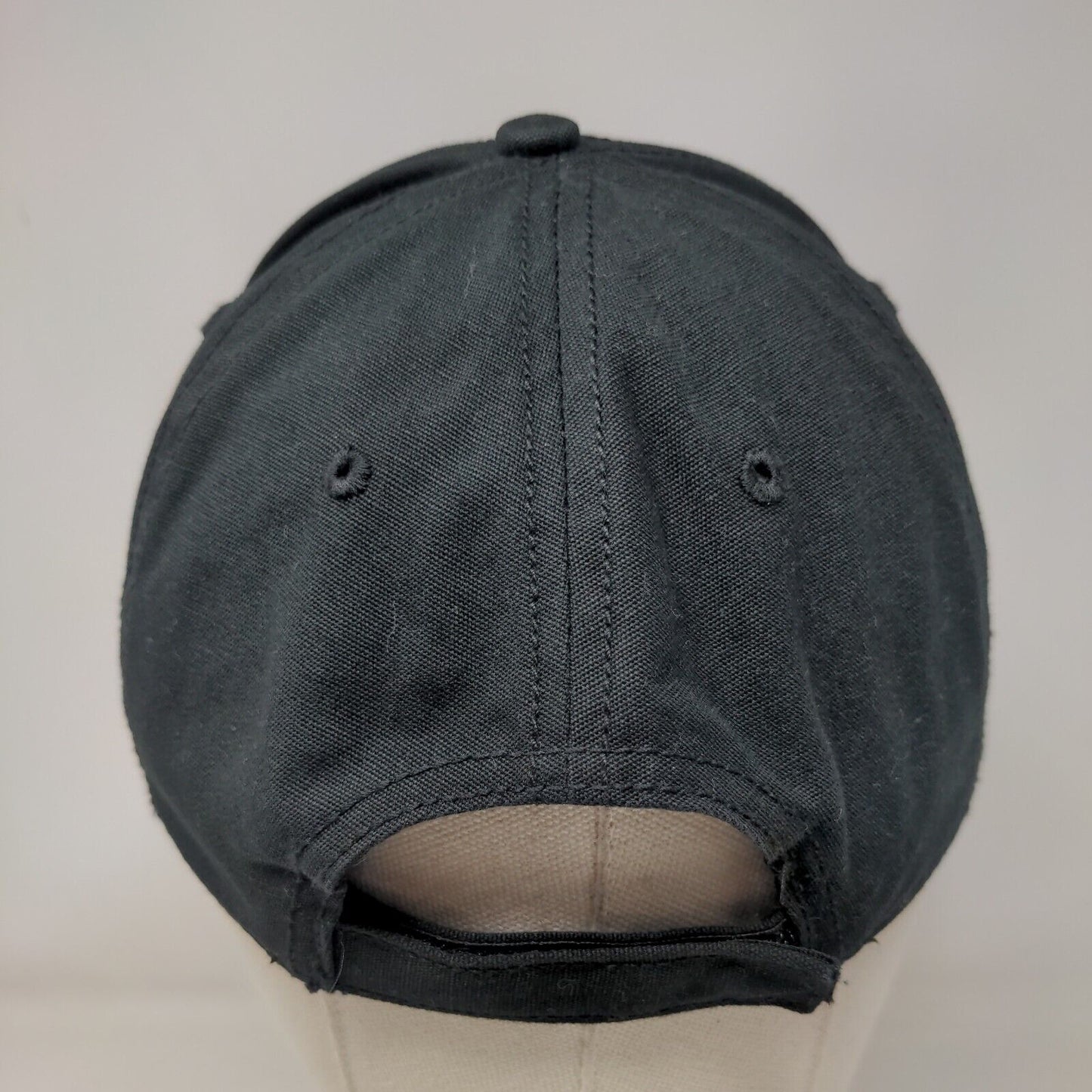 Timberland Leather Patch Strapback Hat Black One Size Adjustable Solid