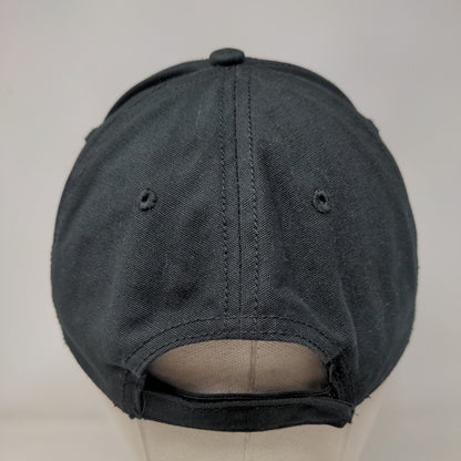 Timberland Leather Patch Strapback Hat Black One Size Adjustable Solid