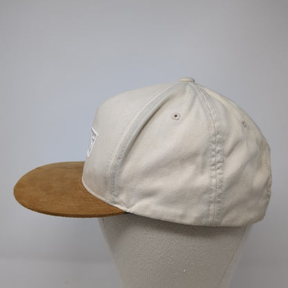 VANS Snapback Hat Beige One Size Adjustable Embroidered 6 Panel Polyester