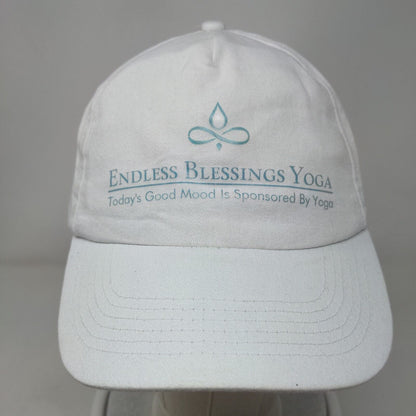Endless Blessing Yoga Slideback Hat White One Size Adjustable Vented Holes