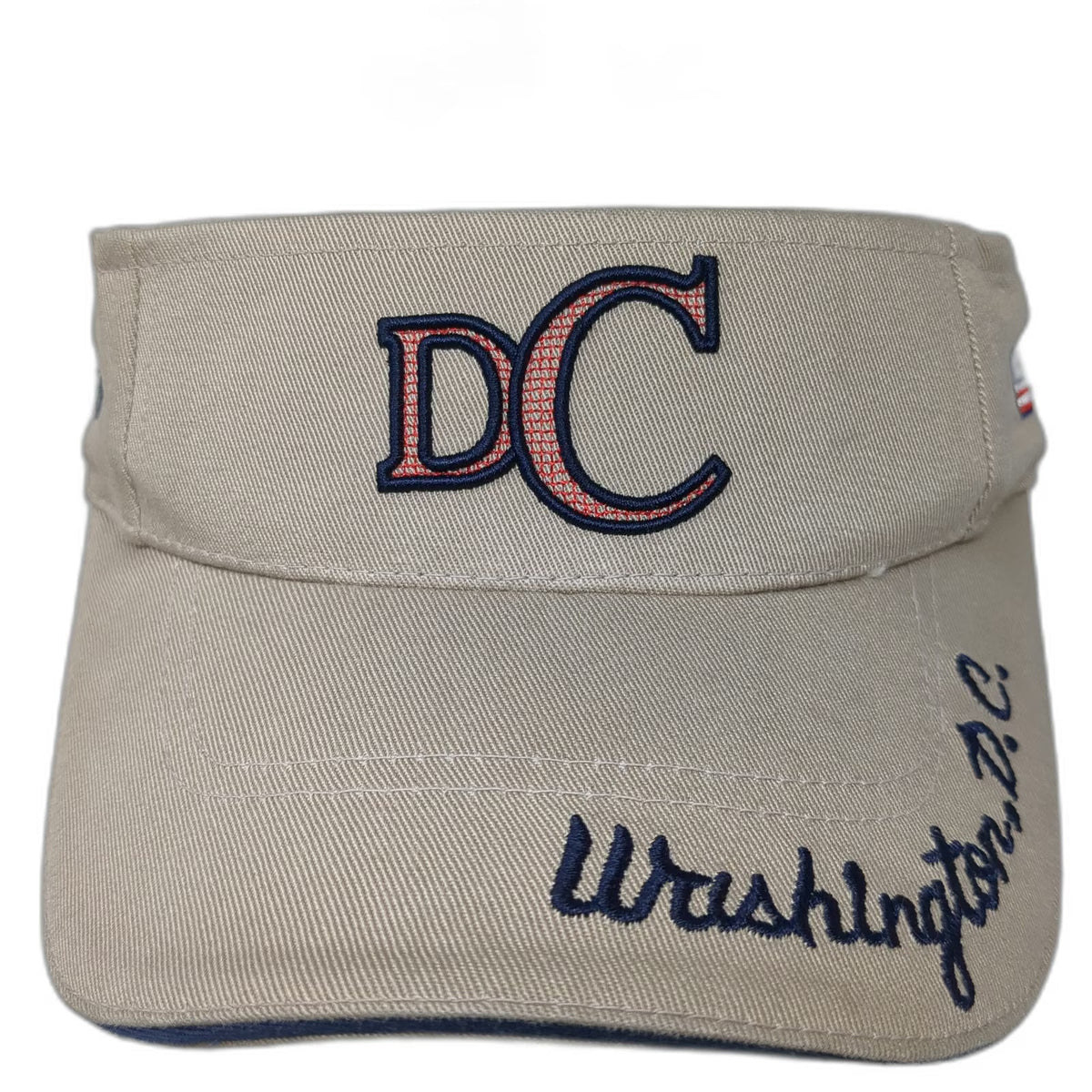 Souvenir DC Visor Beige One Size Washington D.C. USA Flag Strapback Hat