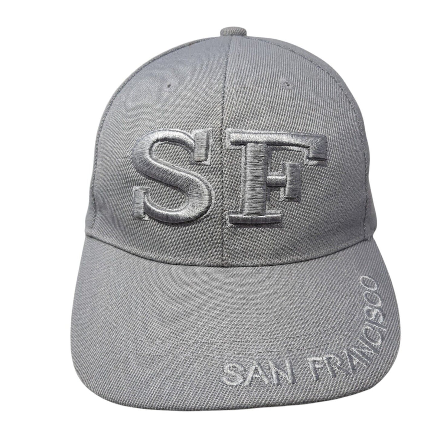 SF San Francisco Strapback Hat Gray One Size Adjustable Embroidered Elite