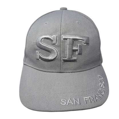 SF San Francisco Strapback Hat Gray One Size Adjustable Embroidered Elite