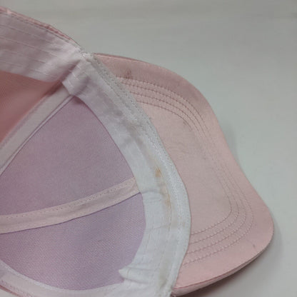 Place Strapback Hat Pink S-M 4-7 Adjustable Pompom Faux Fur Ears 6 Panel Blank