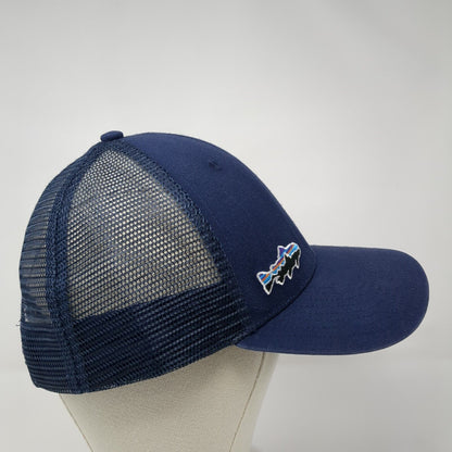 Patagonia Snapback Trucker Hat Blue One Size Adjustable Embroidered Mesh Back