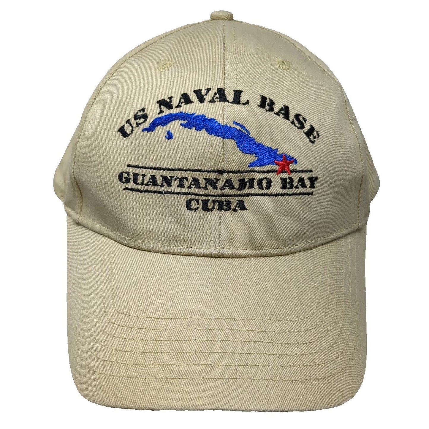 Polar Graphics US Naval Base Guantanamo Bay Cuba Beige Baseball Cap Hat Vintage