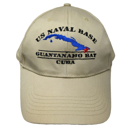 Polar Graphics US Naval Base Guantanamo Bay Cuba Beige Baseball Cap Hat Vintage