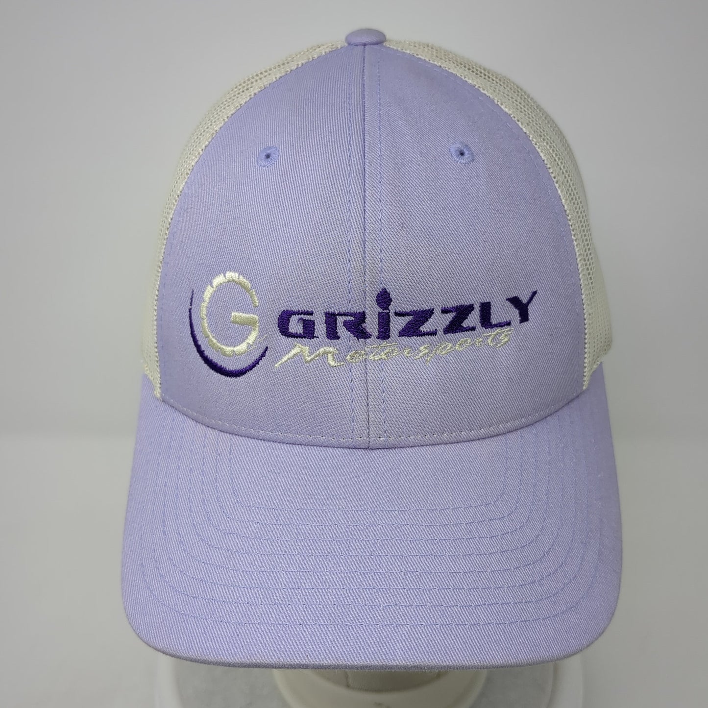 Grizzly Motorsports Snapback Trucker Hat Purple Large Mesh Back Richardson