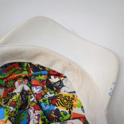 Disney Parks Army Cap White OSFM Strapback Abstract Mickey Graphic Cotton Hat