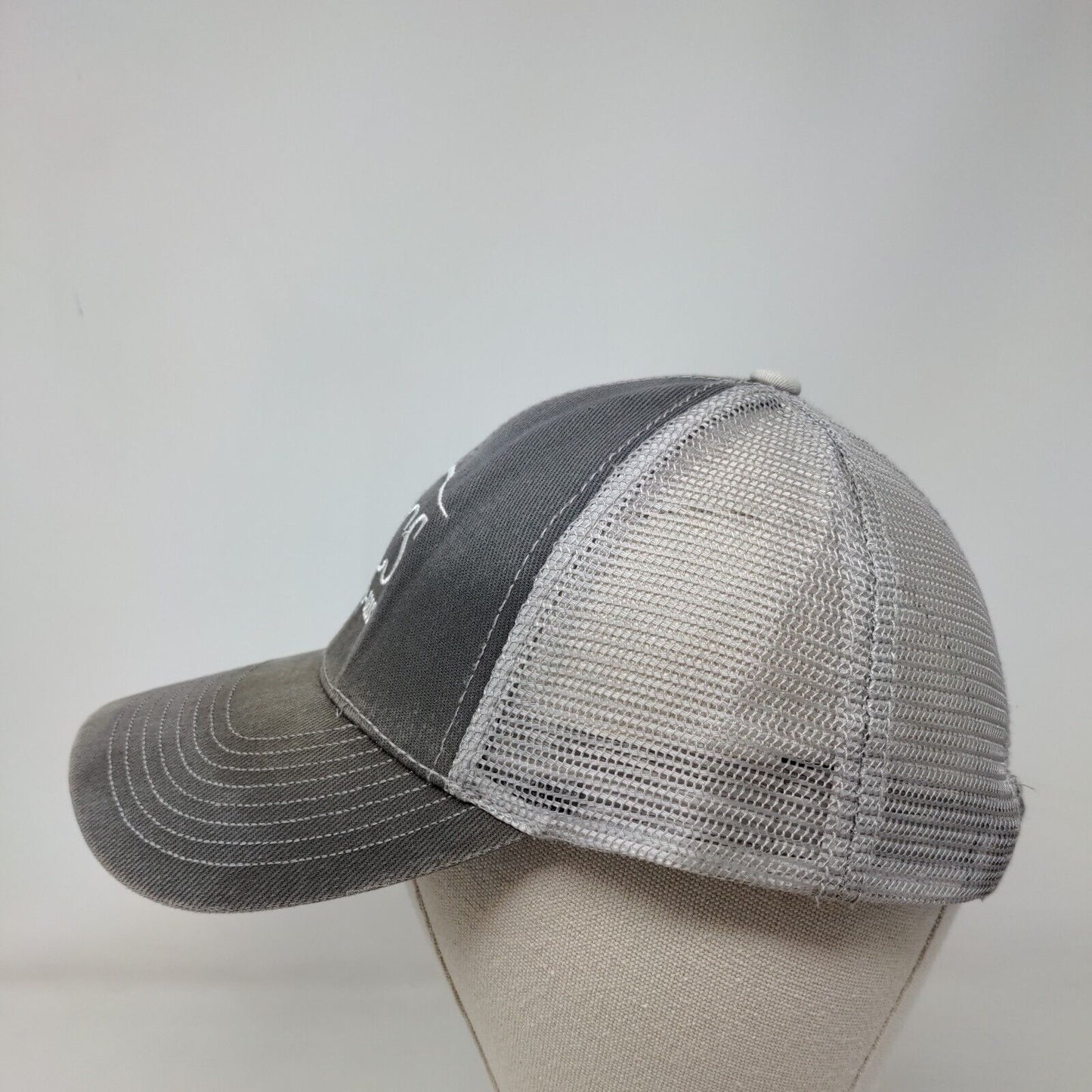 MCS (601) 758-0800 Snapback Trucker Hat Gray OSFA Adjustable Mesh Back