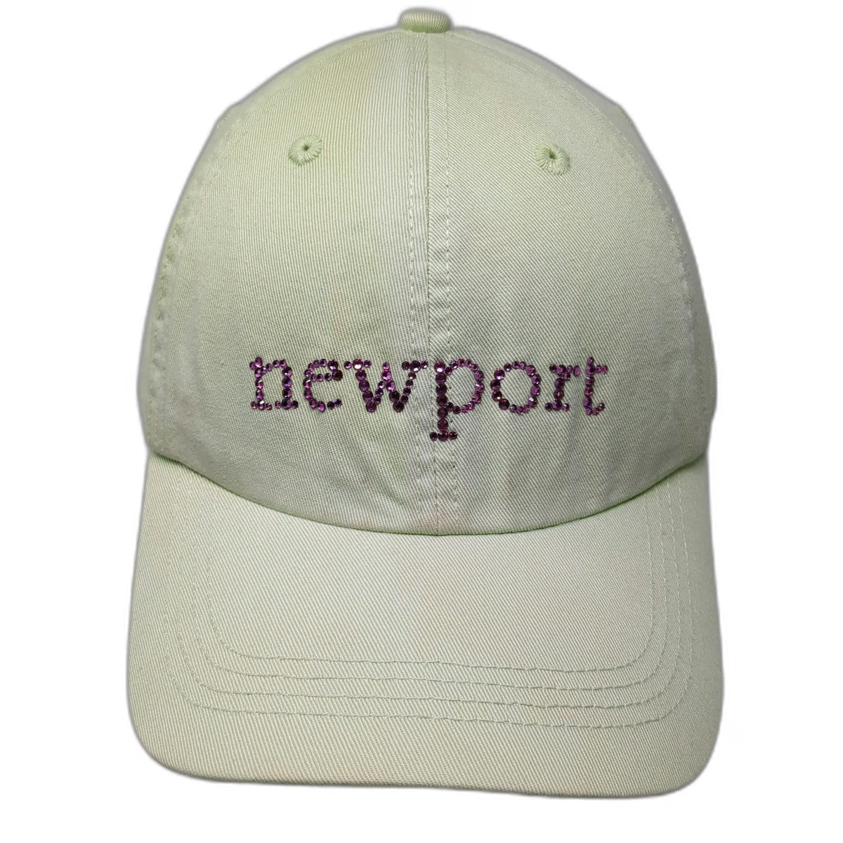 Dirty Girl Couture Newport Baseball Cap Green One Size Rhinestone Slideback Hat