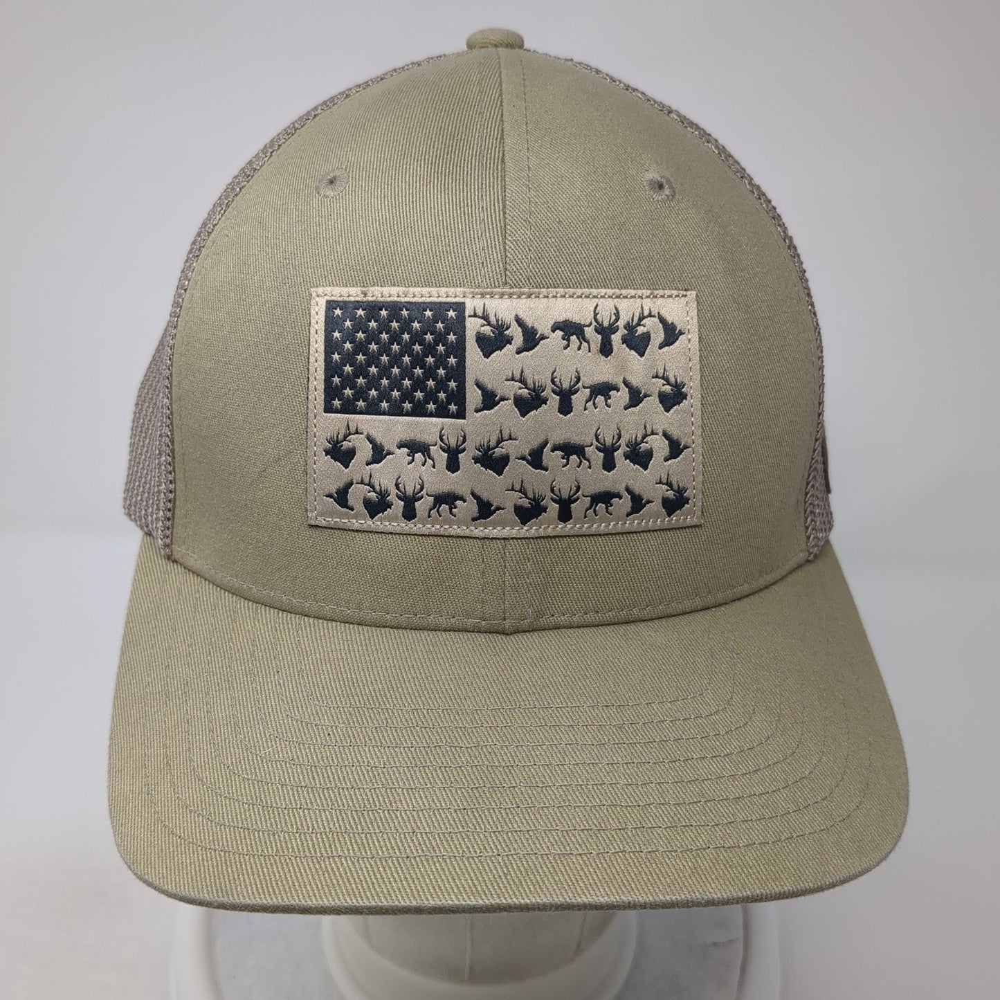 Columbia Fish Flag Fitted Trucker Hat Brown One Size Lightweight Mesh Back