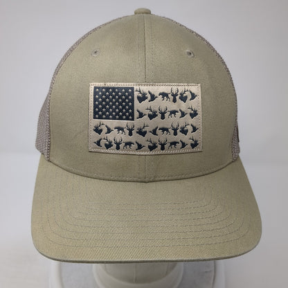 Columbia Fish Flag Fitted Trucker Hat Brown One Size Lightweight Mesh Back