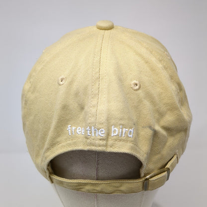 Free The Bird Slideback Hat Tan OS Adjustable Embroidered 6 Panel Bird Dogs