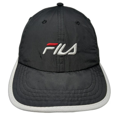 Fila Baseball Cap Black White Red One Size Strapback Polyester Performance Hat