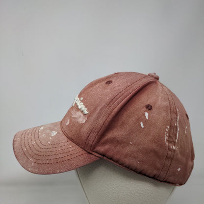 Champion Slideback Hat Red OSFM Leather Strap Embroidered 6 Panel