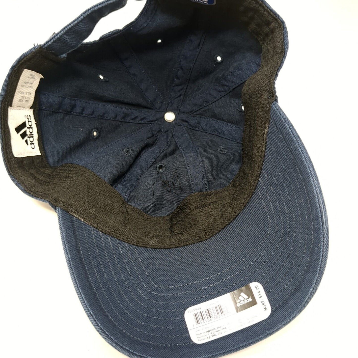 Adidas Slideback Hat Blue One Size Adjustable Embroidered Always Cool Cotton
