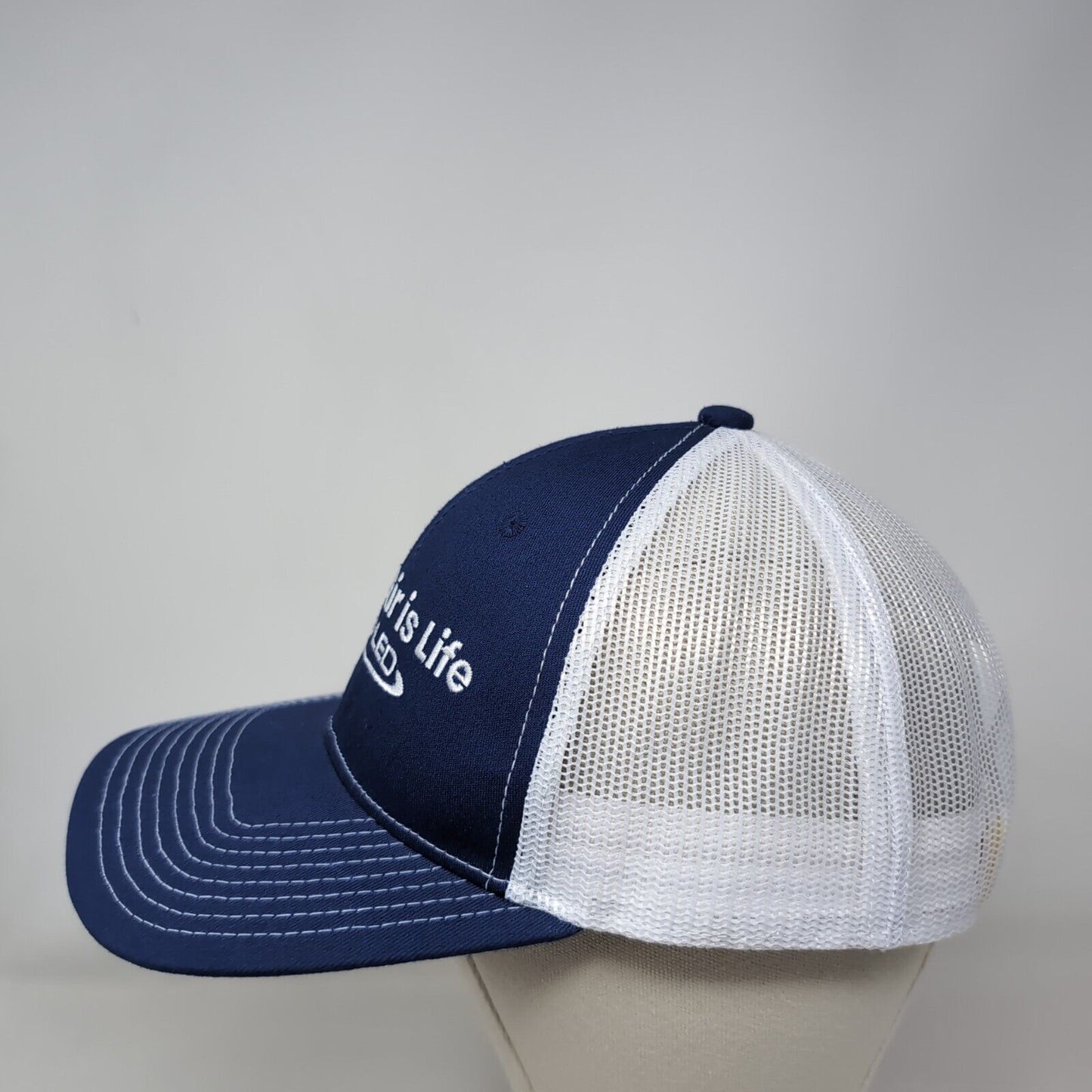 Clean Air Is Life Halo Led Snapback Trucker Hat Blue OS Adjustable Mesh Back