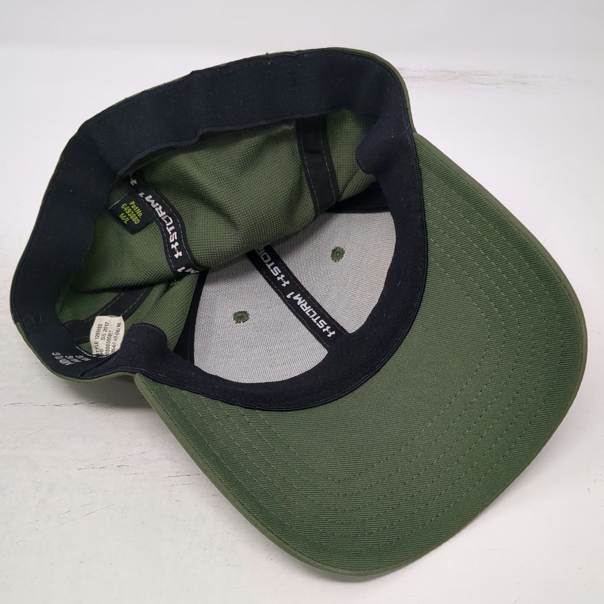 Under Armour Baseball Cap Green L Logo Stretch Fit Performance Storm Hat Curved