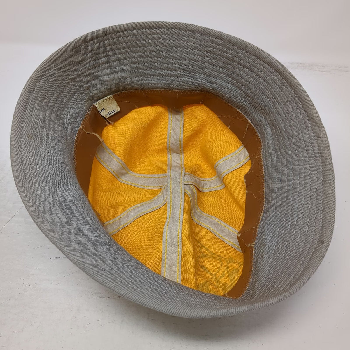 Yellow Bucket Hat M Gray Graphic Two Tone Cotton Twill Wide Brim Idaho Vandals