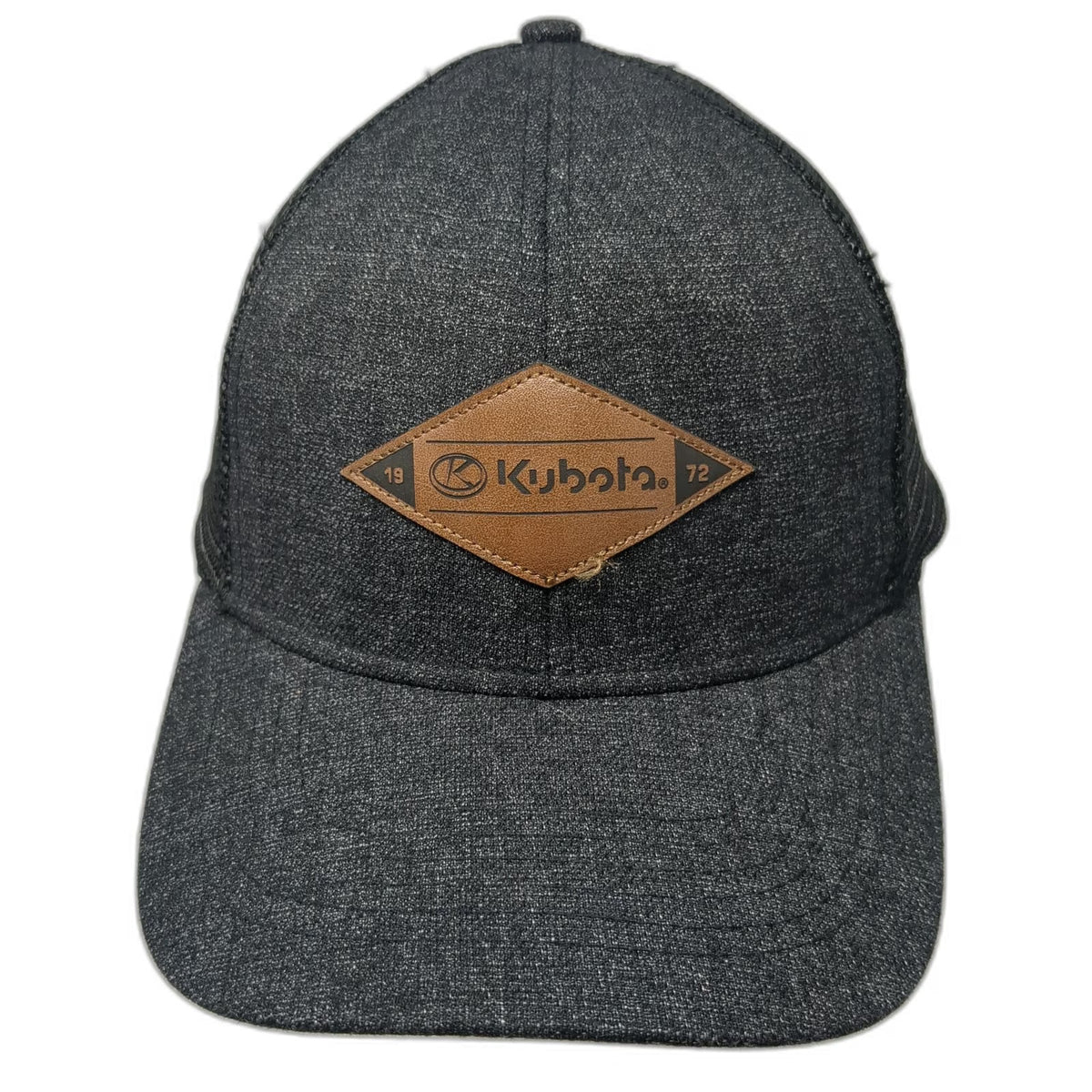 Kubota Trucker Hat Black One Size Mesh Back Snapback Gray Diamond Logo Patch