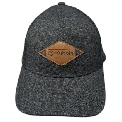 Kubota Trucker Hat Black One Size Mesh Back Snapback Gray Diamond Logo Patch