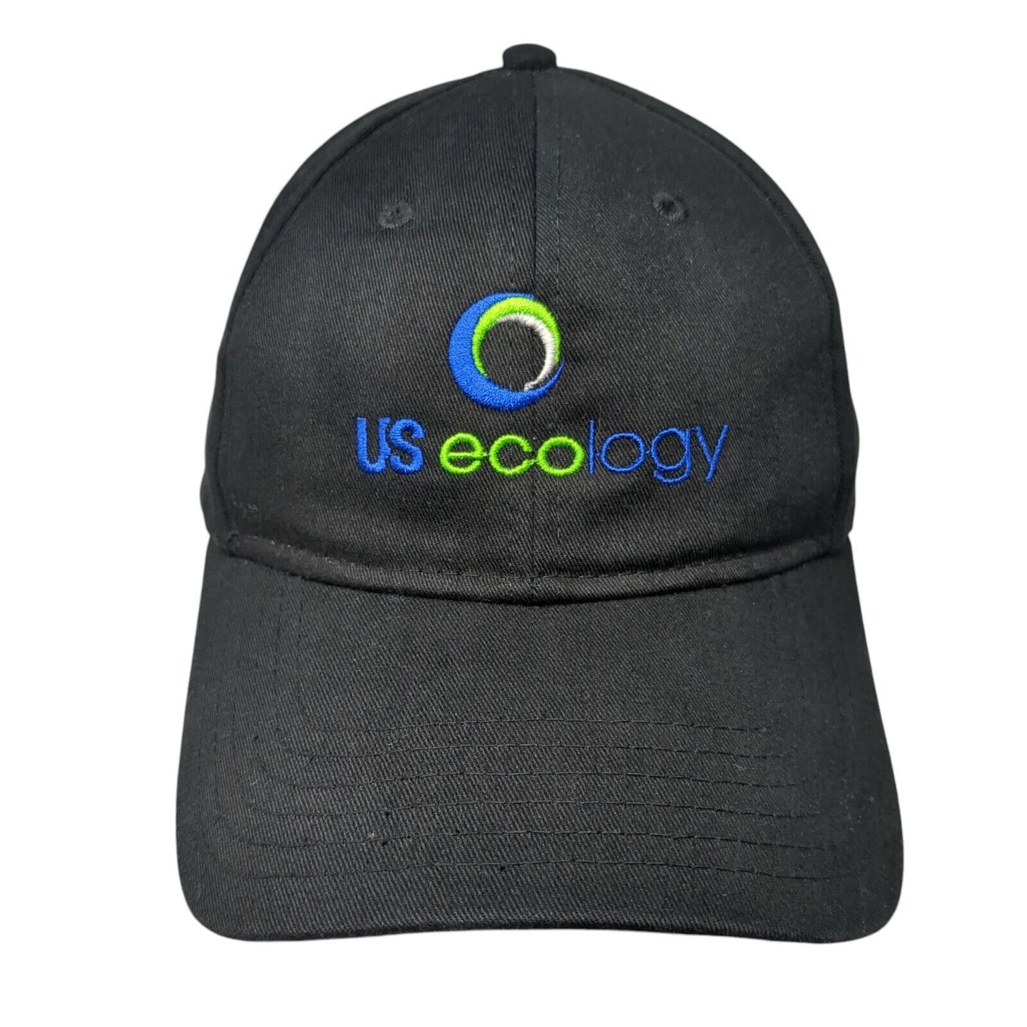 US Ecology Slideback Hat Black One Size Adjustable Embroidered 6 Panel Otto