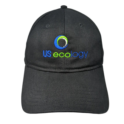 US Ecology Slideback Hat Black One Size Adjustable Embroidered 6 Panel Otto