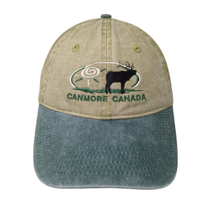 Canmore Canada Adult Slideback Hat Green OS Adjustable Embroidered Patriotic