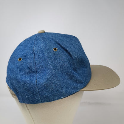 K-Products Snapback Hat Blue Beige OS Hilleshog Sugarbeet Seed Denim Vintage