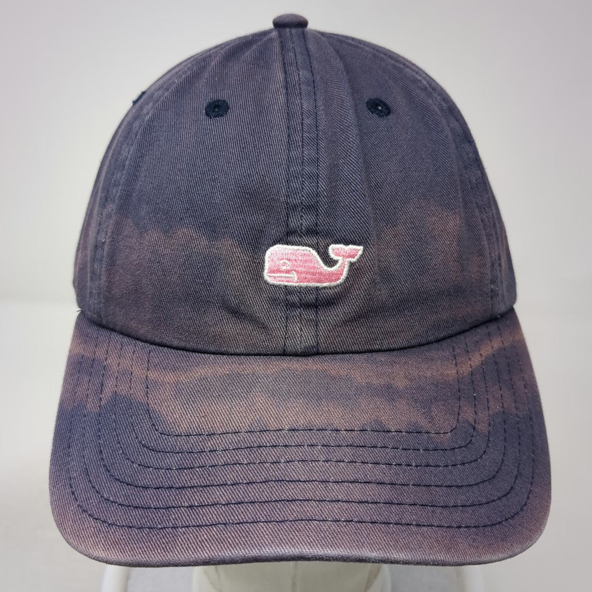 Vineyard Vines Baseball Cap Blue One Size Leather Strapback Hat Whale Logo